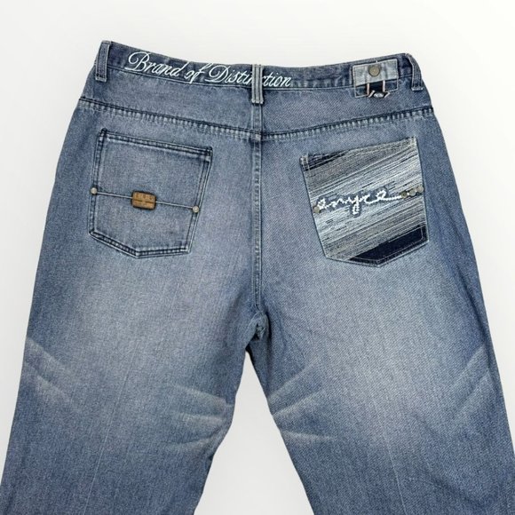 JNCO Style Vintage ENYCE Y2K Denim Jeans Mens Straight Leg Loose Fit Jean 38